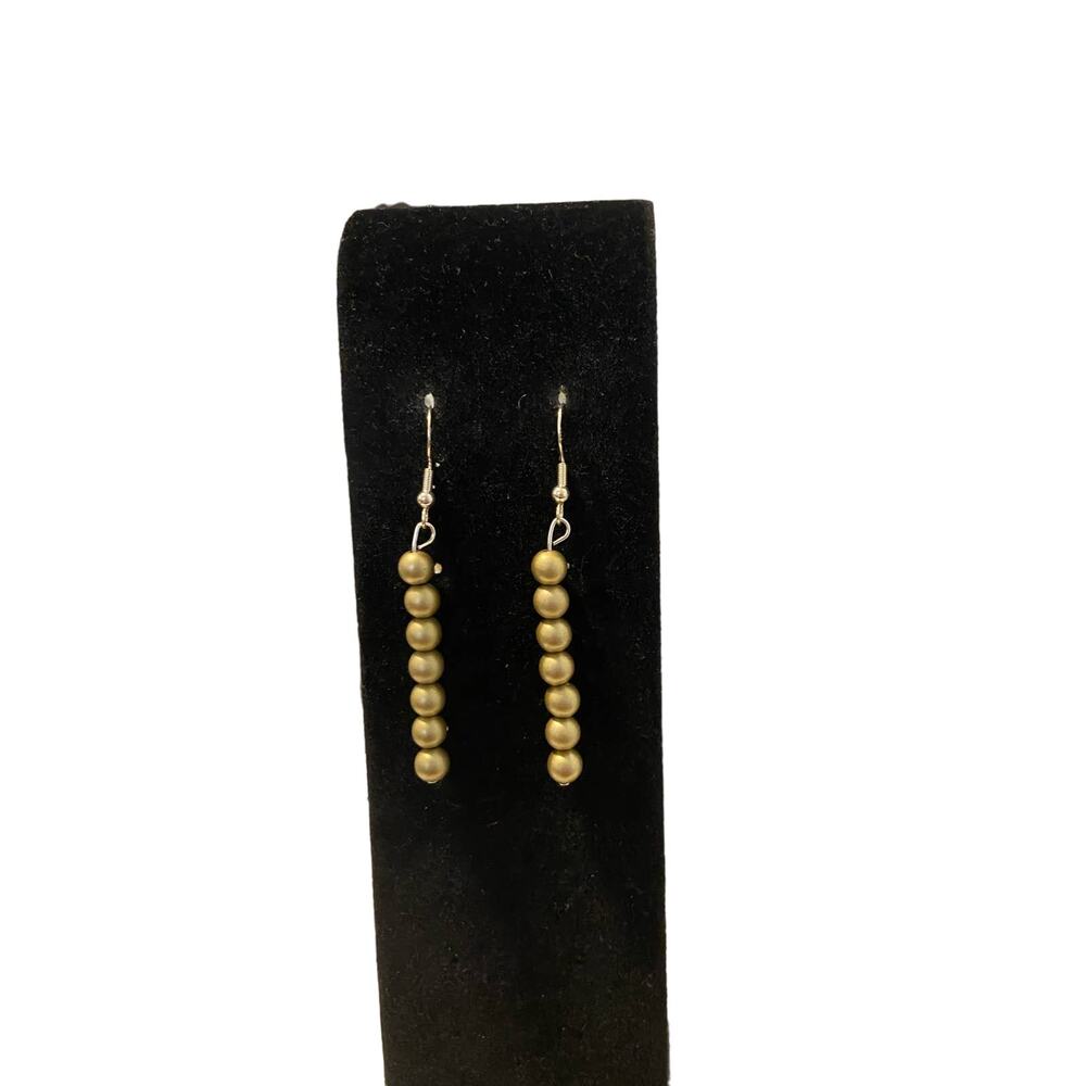upcycled handmade gold bead earrings
